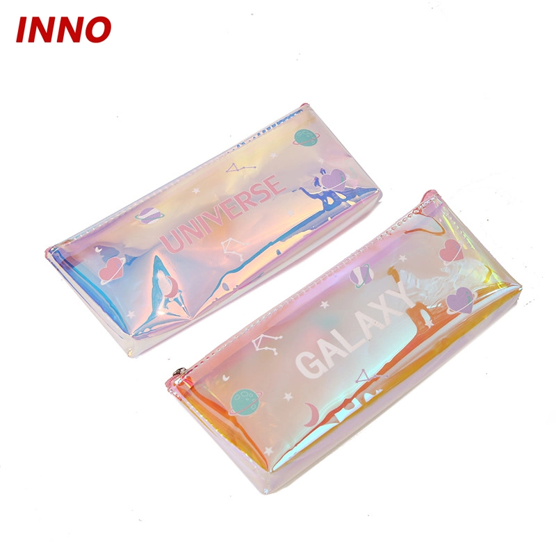 Factory Direct Selling Inno Brand R049# Colorful Laser PVC Letter Printing Pencil Storage Bag School Supplies Eco-Friendly