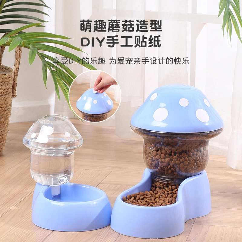 Automatic Feeding Water Storage Pet Supplies Feeding Water Mushroom Drinking Water Bowl Dog Food Bucket Pet Supplies