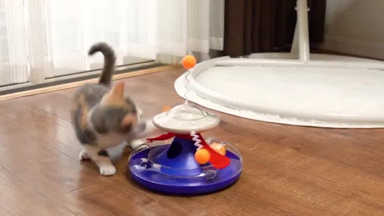 Товары для домашних животных Funnuy Cat Toy Диспенсер для корма для кошек с вращающимся поворотным столом по круговой дорожке